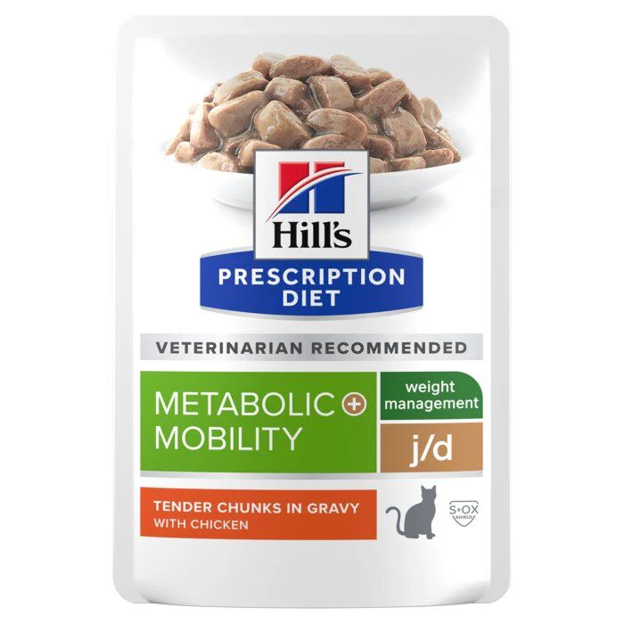 HILL'S Prescription Diet pâté pour Chat j/d Metabolic + Mobility Poulet 12x85 g