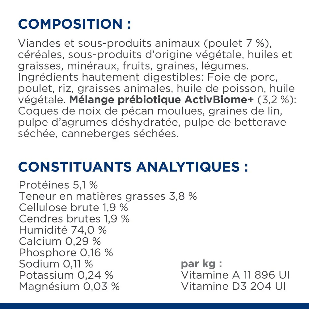 HILL'S Prescription Diet Gastrointestinal Biome en terrine au poulet - Pâtée pour chien - Image 8