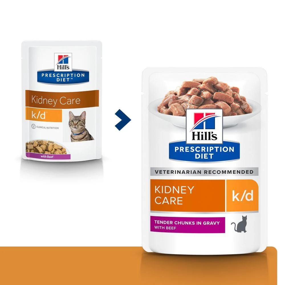 HILL'S Prescription Diet k/d Kidney Care en bouchées au Bœuf - Pâtée pour chat - Image 2