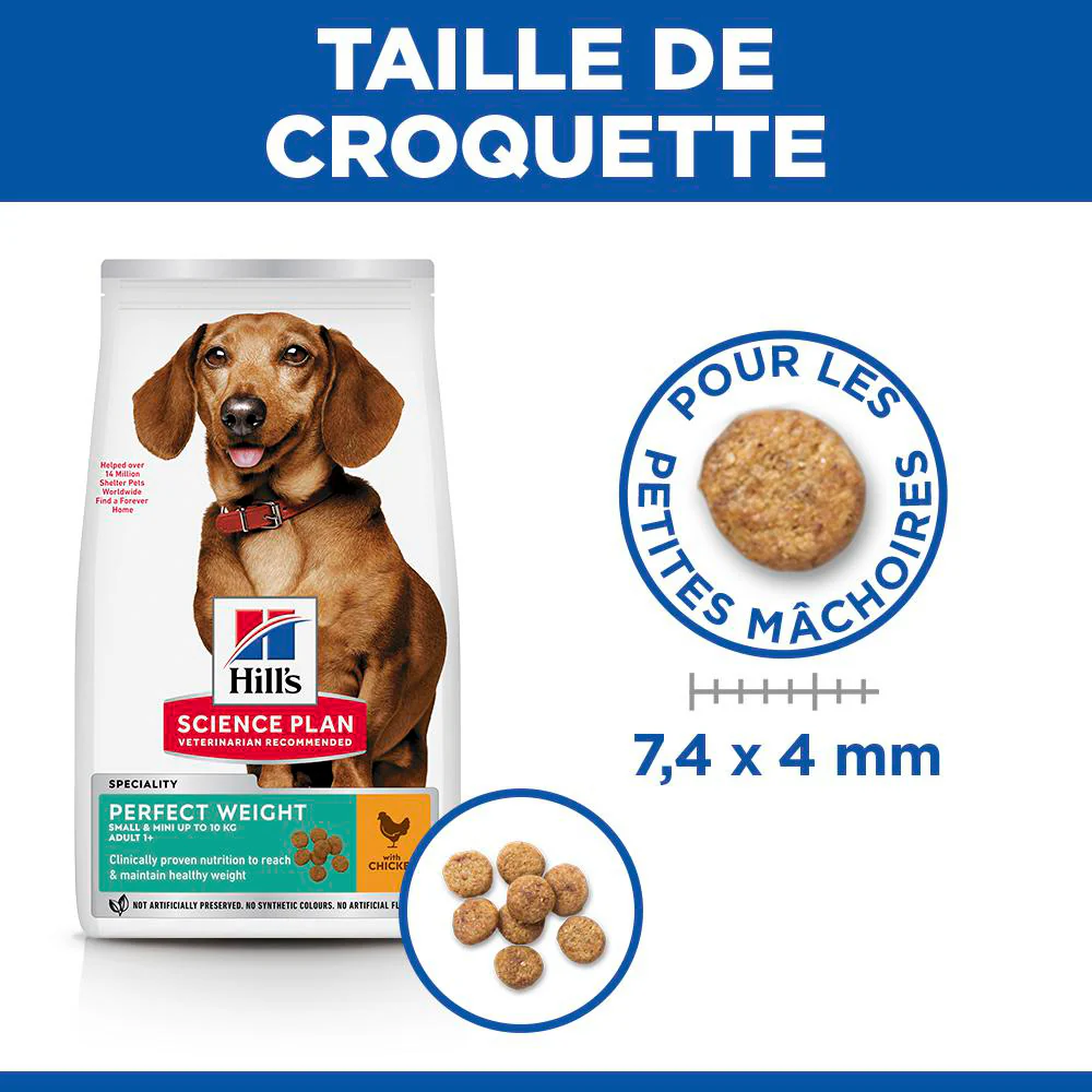 HILL'S Science Plan Perfect Weight Small & Mini Adult au Poulet - Croquettes pour chien - Image 4